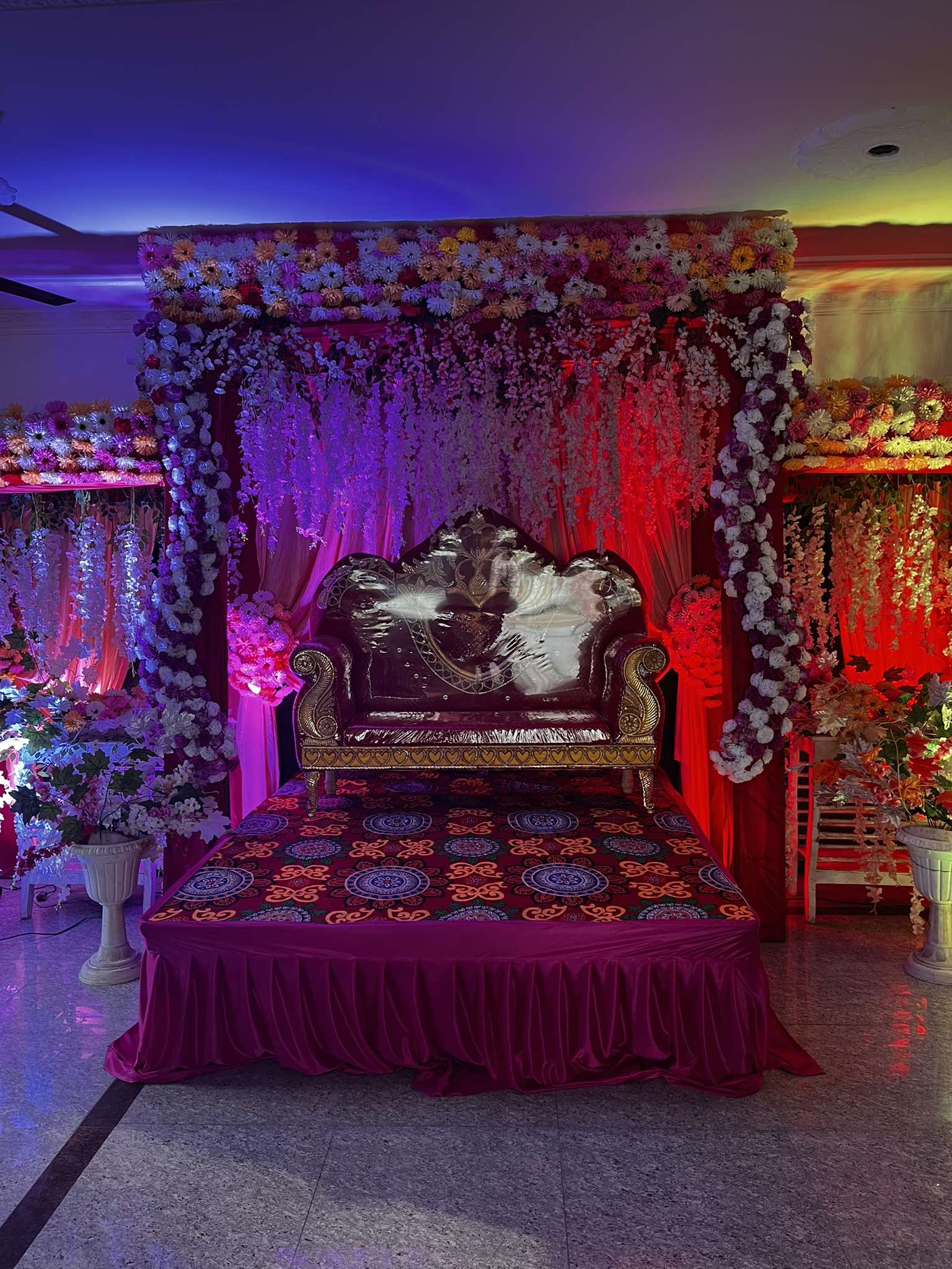 Decorated hotel entrance